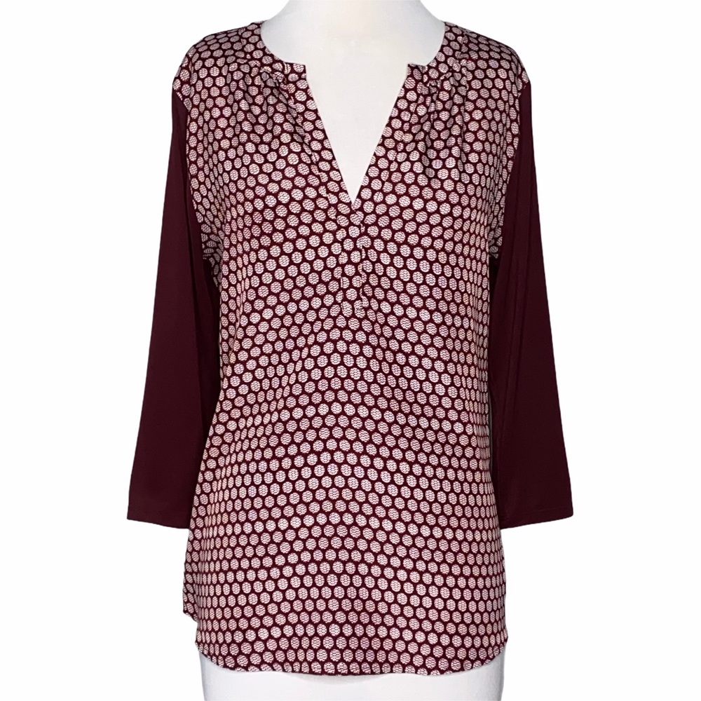 Ann Taylor Factory V-Neck 3/4 Sleeve Top, S